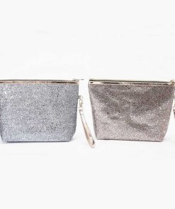 WYNIE Neceseres | Neceser Glitter Con Asa De Mano Gris