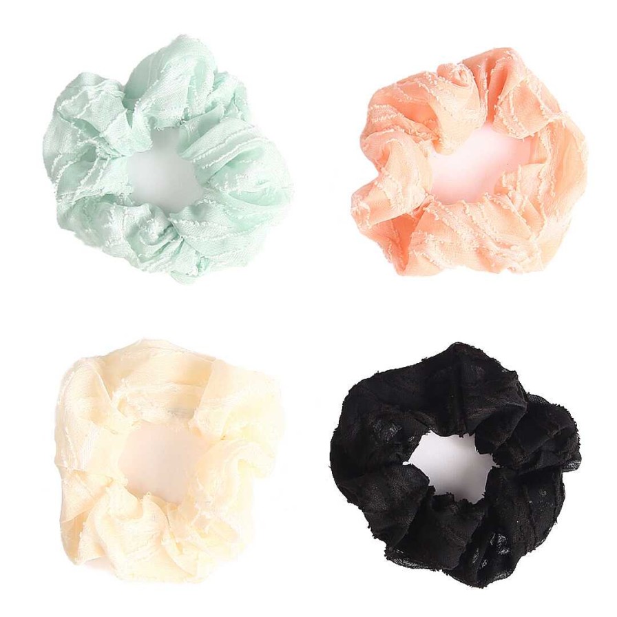 WYNIE Scrunchies | Scrunchy Para El Pelo Colores Pasteles Con Detalles En Relieve Azul Claro