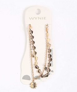 WYNIE Pulseras Y Tobilleras | Tobillera Corazones Y Sol Gris