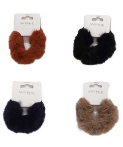 WYNIE Scrunchies | Scrunchy De Pelo De Colores Oscuros Negro