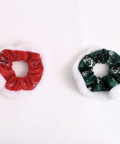 WYNIE Scrunchies | Scrunchy Navide O Con Copos De Nieve Rojo