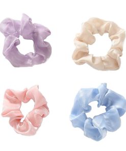 WYNIE Scrunchies | Scrunchy Peque O De Tela Satinada Azul Claro