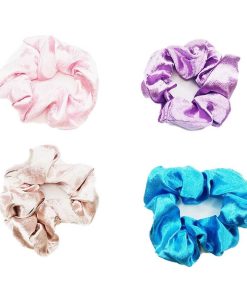 WYNIE Scrunchies | Scrunchy Para El Pelo Tela Satinada De Colores Azul Claro