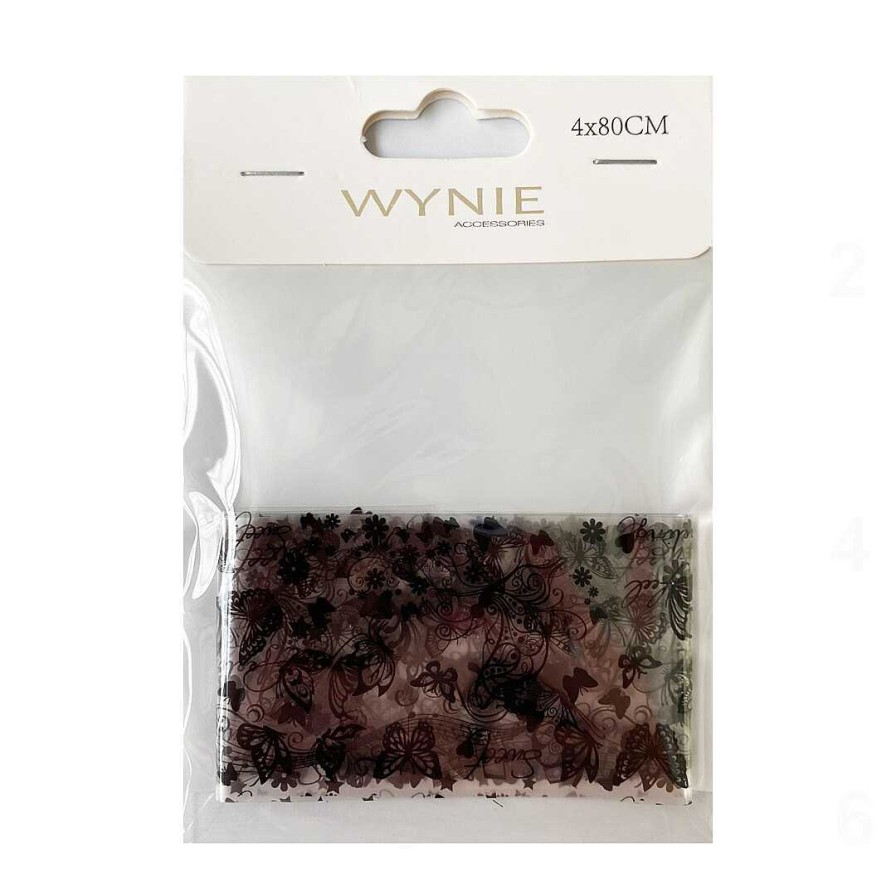 WYNIE Decoraci N Para U As | Papel Foil Para U As Efecto Encaje Color Negro