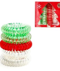 WYNIE Gomas De Pelo - Coleteros | Pack 5 Gomas De Pelo Con Muelle De Navidad