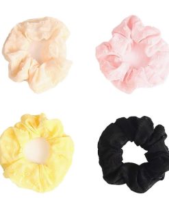 WYNIE Scrunchies | Scrunchy Para El Pelo Con Relieve En Tela Beige