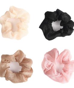 WYNIE Scrunchies | Scrunchy Para El Pelo De Tela Brillante Beige