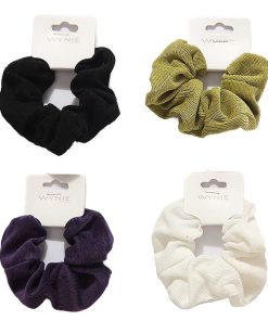 WYNIE Scrunchies | Scrunchy Para El Pelo De Colores Lisos Morado