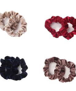 WYNIE Scrunchies | Pack 2 Scrunchies De Tela De Colores Rojo