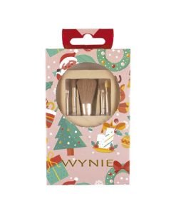 WYNIE Para Rostro | Set Brochas Y Pinceles Con Estuche De Pl Stico De Viaje, Navide O