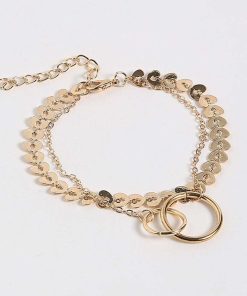 WYNIE Pulseras Y Tobilleras | Pulsera Anillos Enlazados