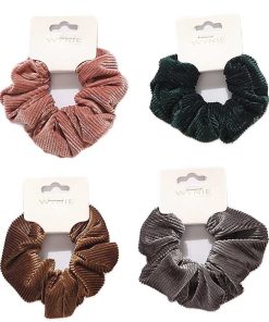 WYNIE Scrunchies | Scrunchy Para El Pelo Con Tela Efecto Pana Gris