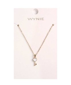 WYNIE Collares | Collar Llave Coraz N Gris