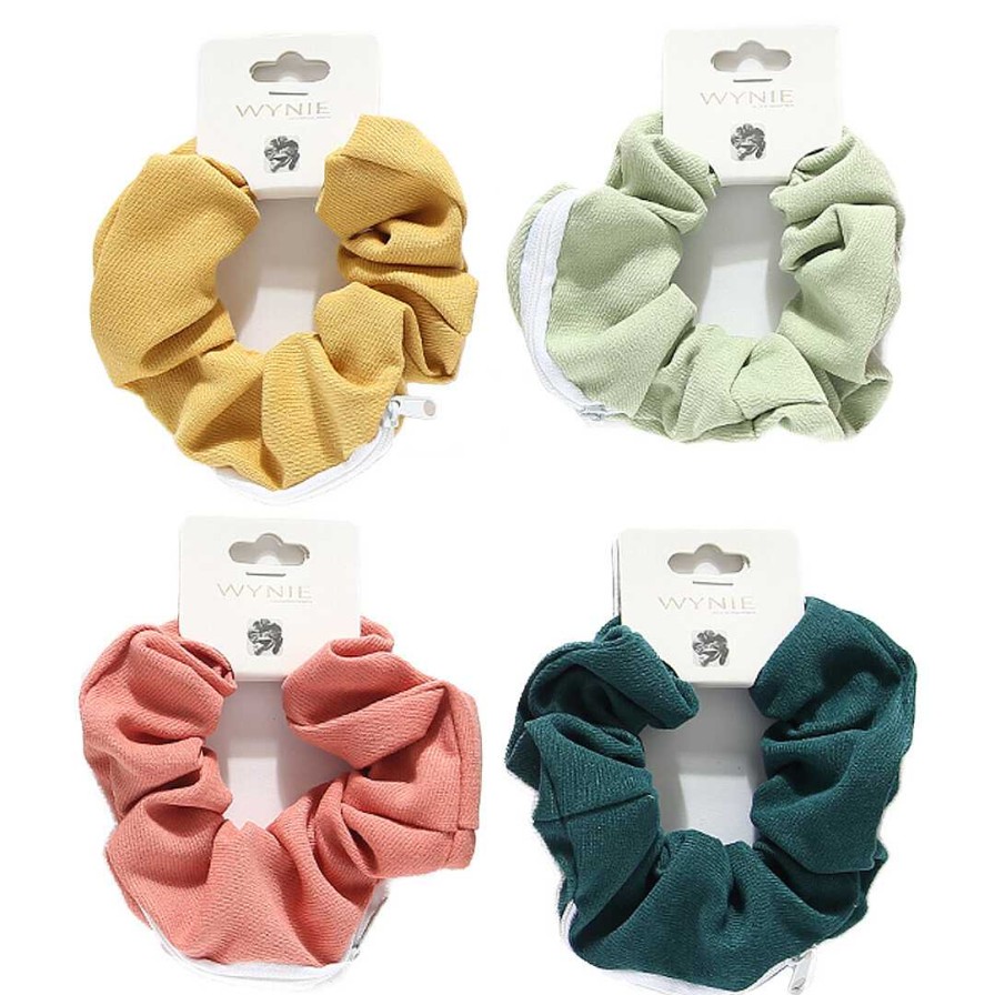 WYNIE Scrunchies | Scrunchy Para El Pelo Con Cremallera Verde