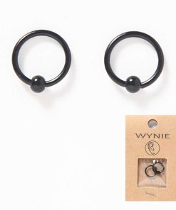 WYNIE Piercings | Pack Piercing Ball Closure Ring Negro