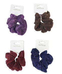 WYNIE Scrunchies | Scrunchie Tela Efecto Glitter Para El Pelo Morado