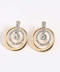 WYNIE Pendientes | Pendientes Con Brillantes Gris