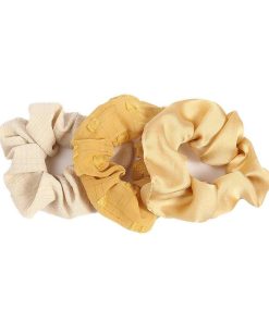 WYNIE Scrunchies | Pack Scrunchies Lisos Amarillo Y Mostaza