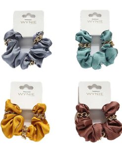 WYNIE Scrunchies | Scrunchy Con Detalles De Eslabones Gris